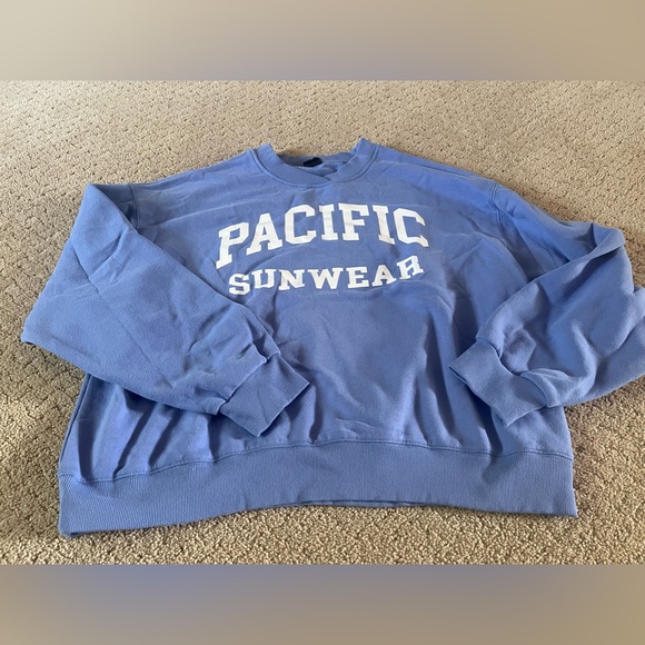 PacSun Tops - PacSun Pacific Sunwear Crewneck Blue Sweatshirt Size Medium Bin 93